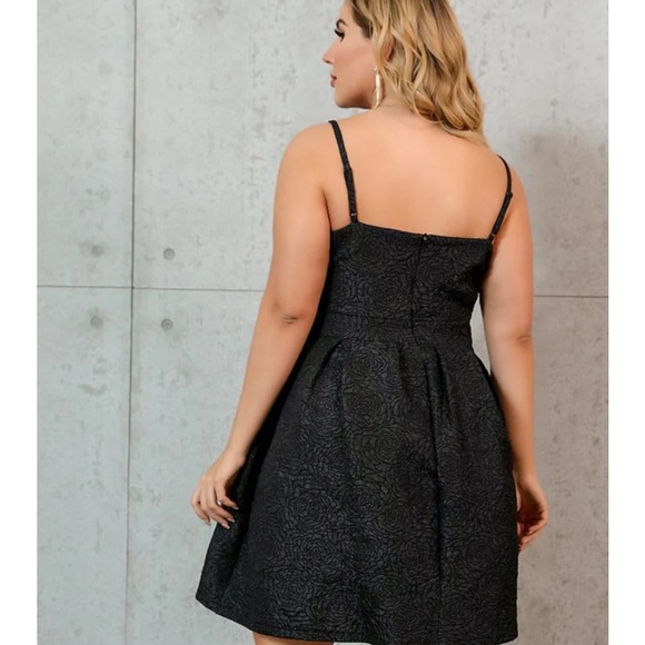 BloomChic A-line Rosette Black Mini Dress - Picture 2 of 13